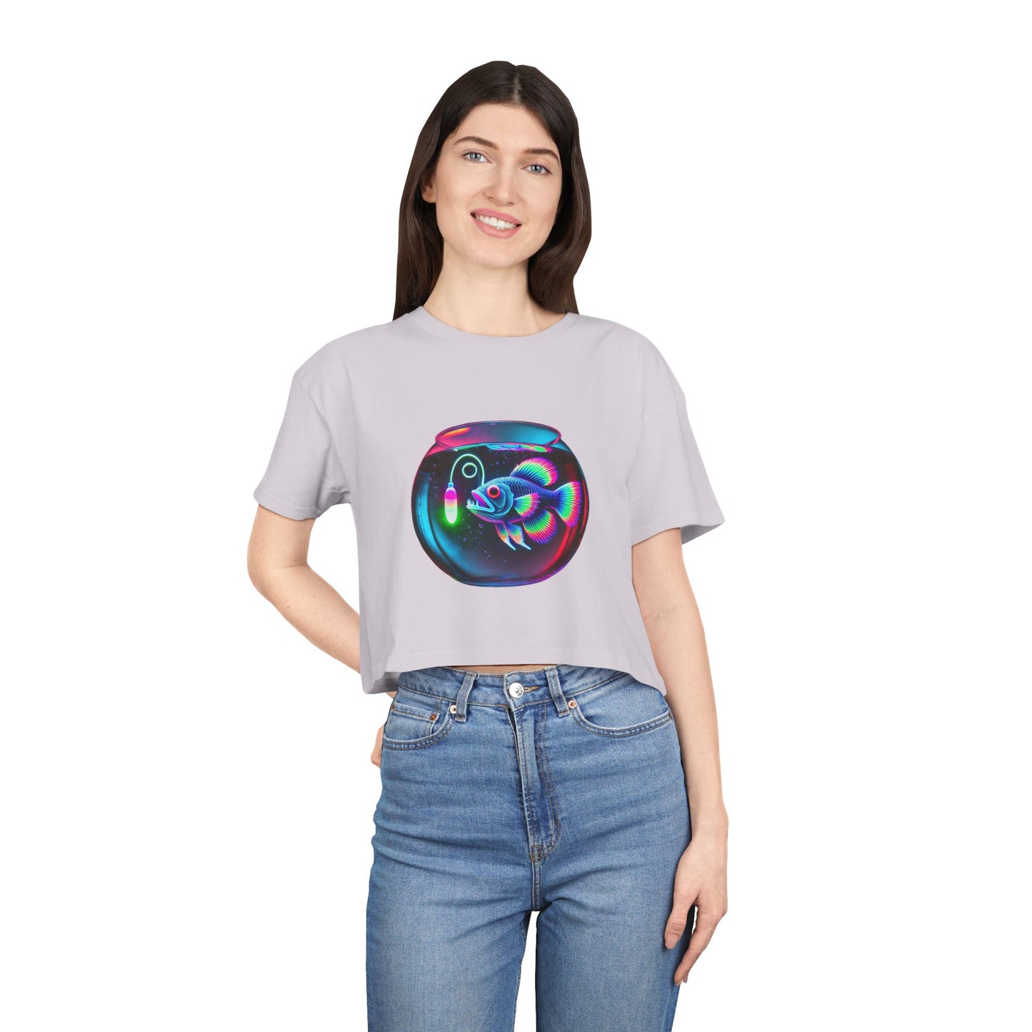 Angler Fish in a Bowl Premium Crop Top