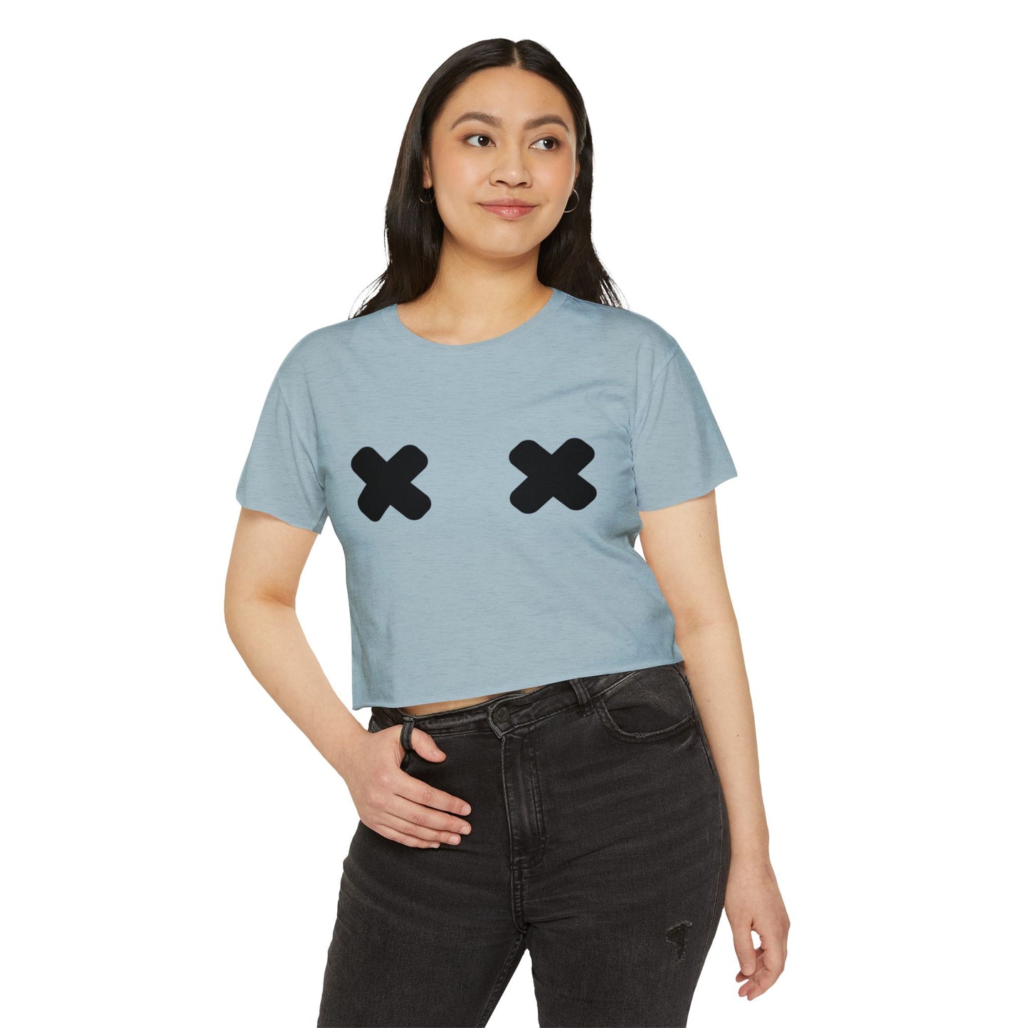 "X" Pasties Flowy Crop Top