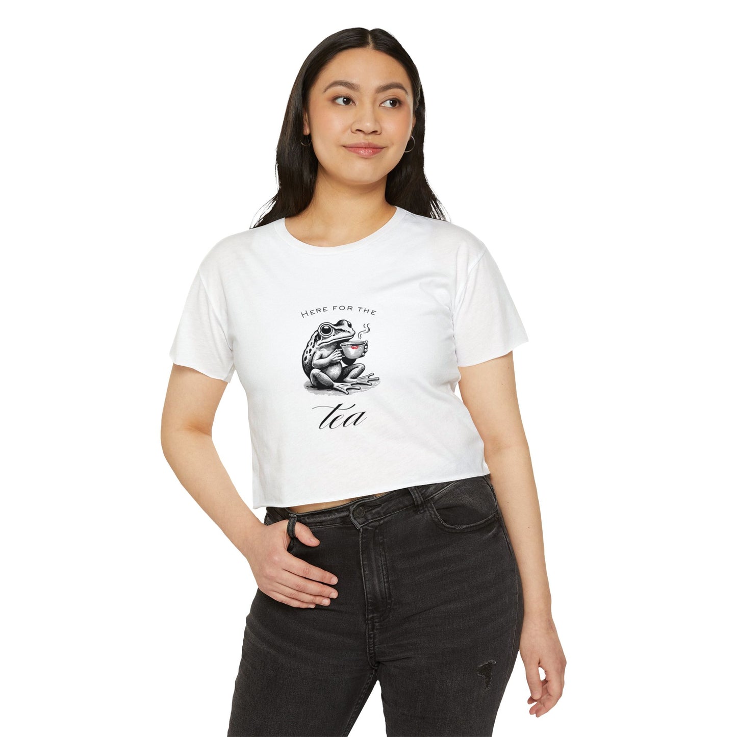 "Here for the Tea" Flowy Crop Top
